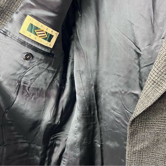 Men's Joseph Abboud 3 Button Tweed Tan/Brown Wool Blazer Size 44R - Picture 11 of 12